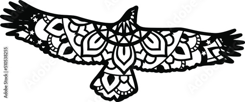 Mandala design. You can change the color and size of the design. Will fit well as a design on a shirt or in your shadow box. You can also use laser cutters like Cricut, Glowforge