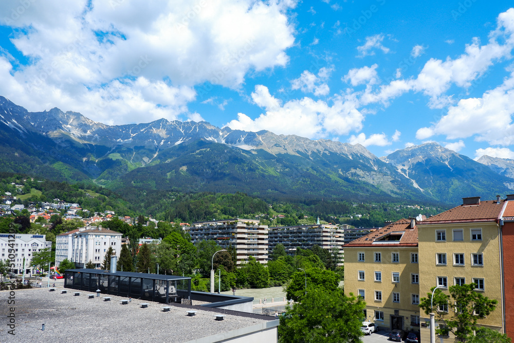 Obraz premium Innsbruck Old town in Alps mountains, Tyrol, Austria