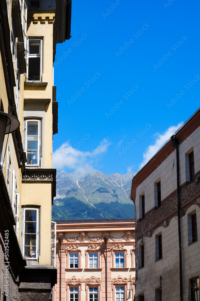 Naklejka premium Innsbruck Old town in Alps mountains, Tyrol, Austria