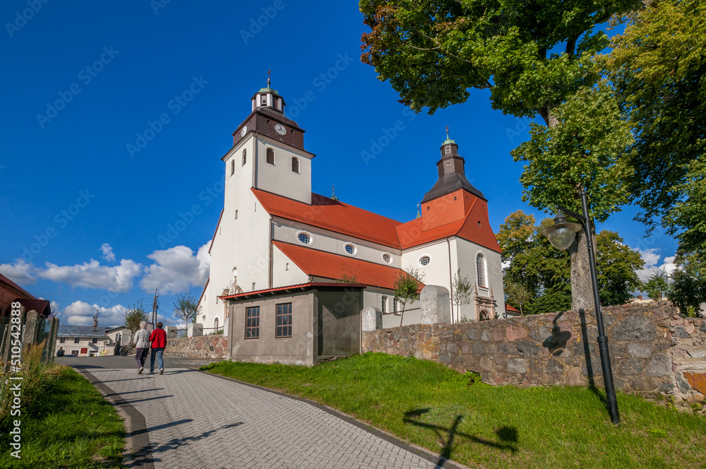 Wiele - village in Pomeranian Voivodeship, Poland. St. Nicholas Church.