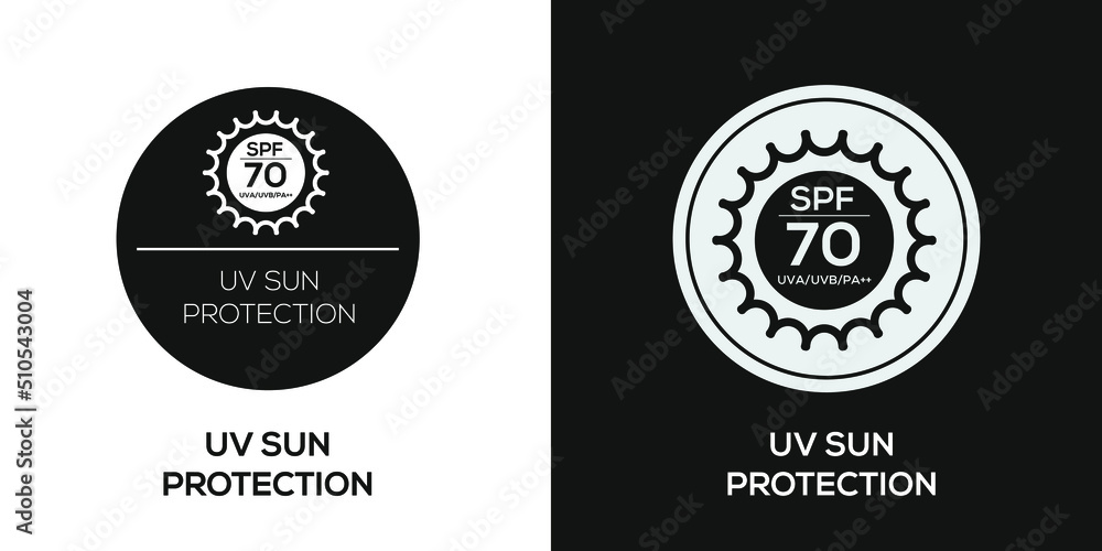 Obraz premium Creative (UV sun protection SPF 70) Icon, Vector sign.