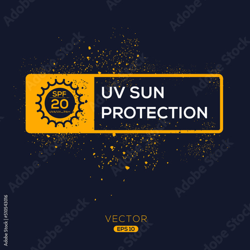 Creative (UV sun protection SPF 20) Icon, Vector sign.