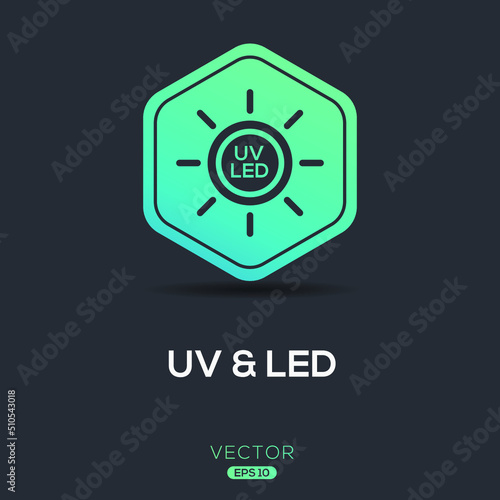 Creative (UV and LED) Icon, Vector sign.