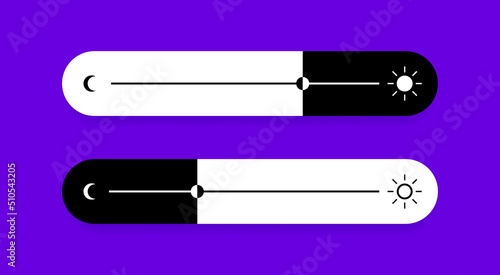 Brightness slider level control. Contrast and brightness adjustment. Design concept for mobile app, web page. Vector illustration