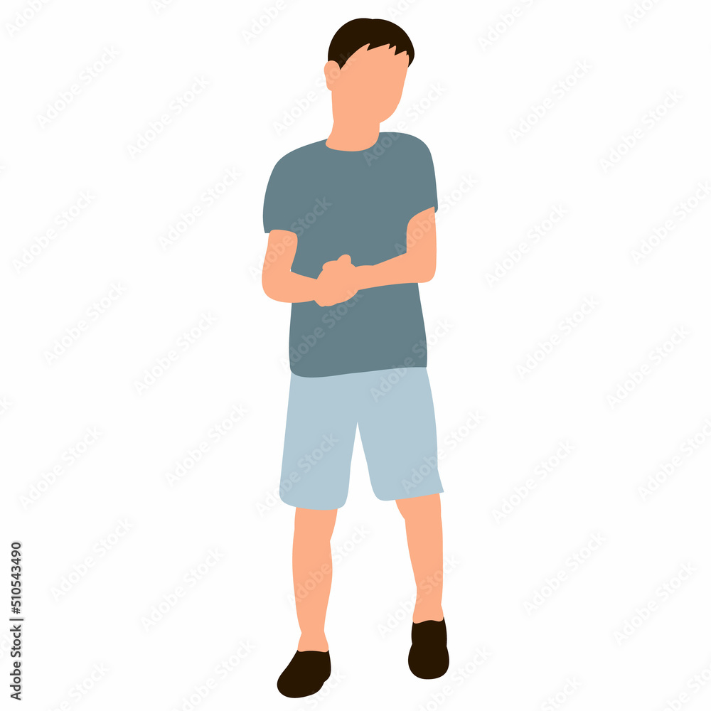 Fototapeta premium boy child in flat design, isolated