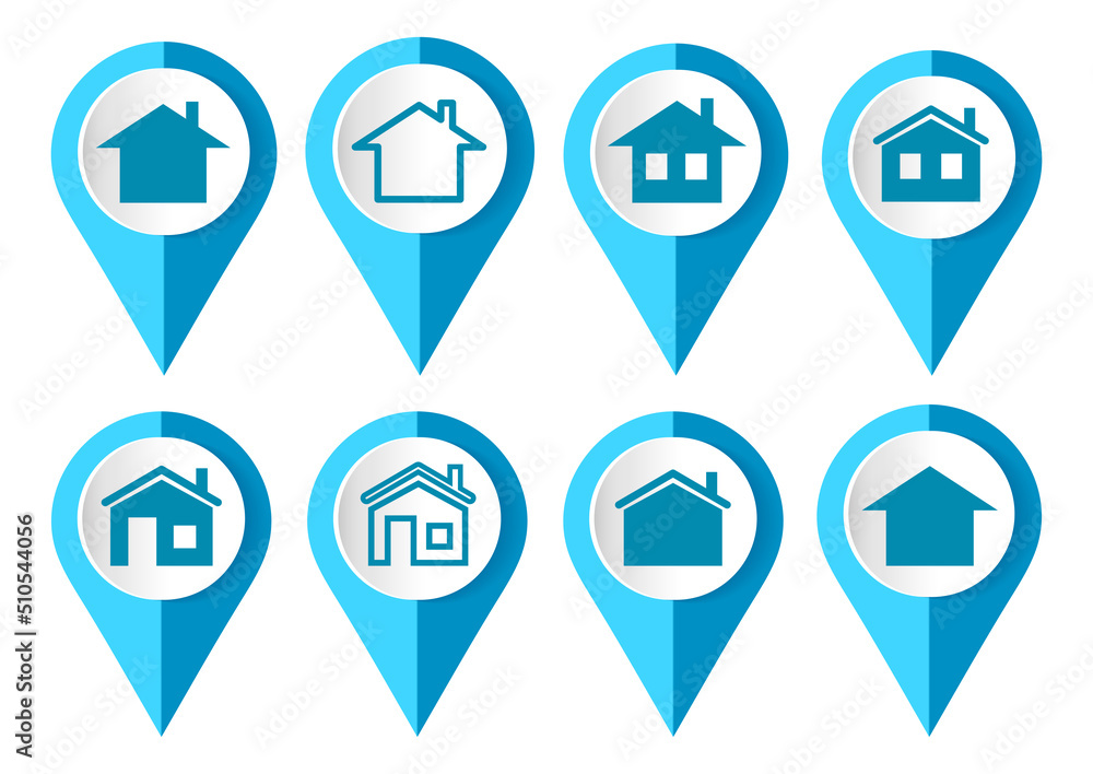 House, home concept vector icon set, flat design real estate pointers, infographic template House, home concept vector icon set, flat design real estate pointers, infographic template