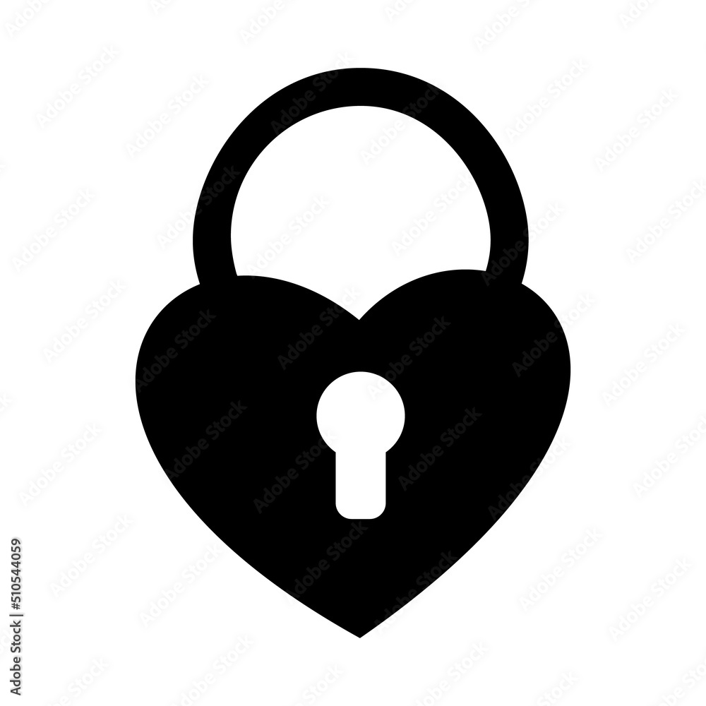 Editable vector clipart of the lock in heart shape. EPS10 Editable vector clipart of the lock in heart shape. EPS10