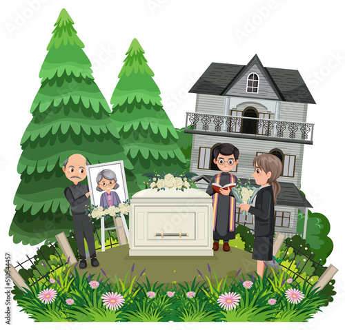 Slika na platnu Funeral ceremony in Christian religion