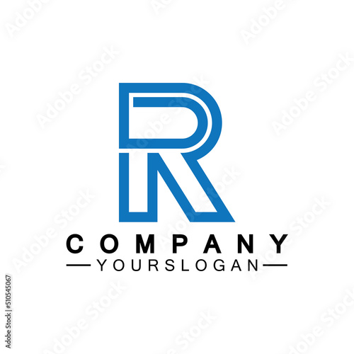 Letter R Monogram Logo Design Brand Identity Logos Designs Vector Illustration Template