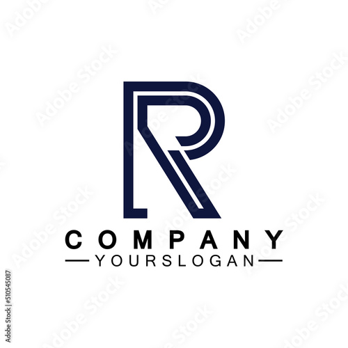 Letter R Monogram Logo Design Brand Identity Logos Designs Vector Illustration Template