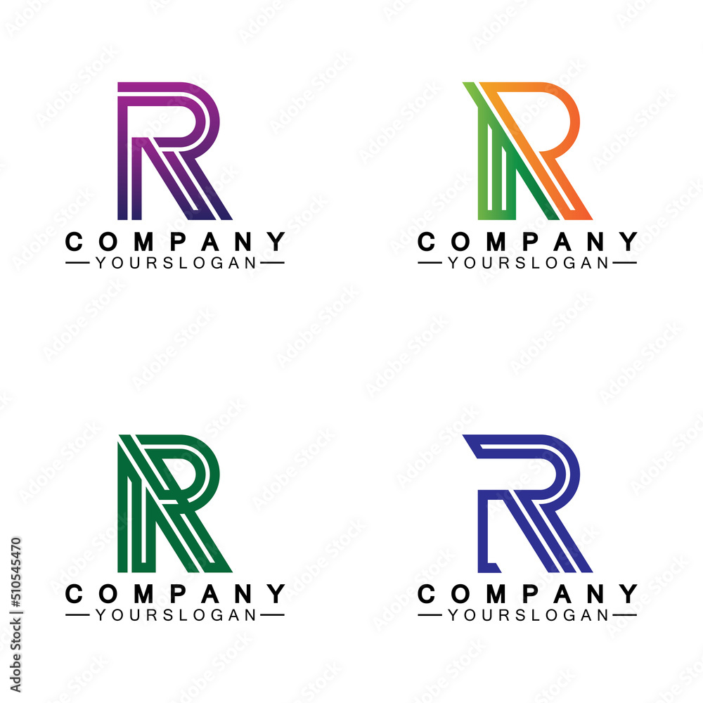 Letter R Monogram Logo Design Brand Identity Logos Designs Vector ...