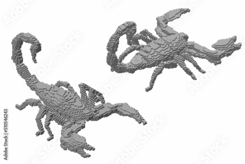 Scorpion made from cubes. V...
