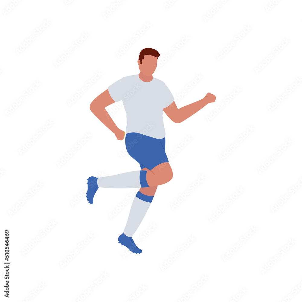 Faceless Athlete Character In Running Pose.