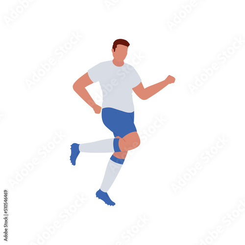 Faceless Athlete Character In Running Pose.