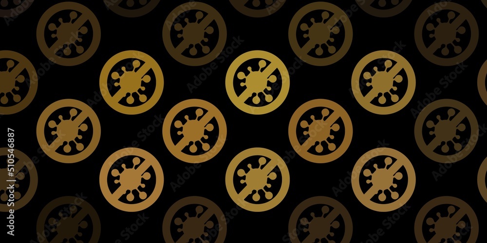 Dark Gray vector background with covid-19 symbols. Dark Gray vector background with covid-19 symbols.