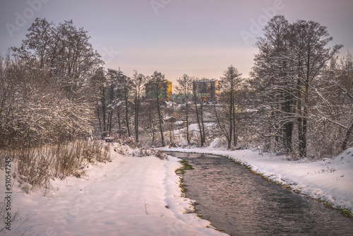 Obraz na płótnie river in winter w salonie