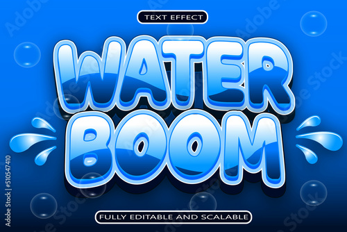Water Boom Editable Text Effect 3 Dimension Modern Style