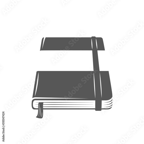 Silhouette notebook isolated on white background. Vector illustration photo