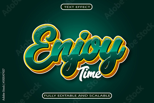 Enjoy Time Editable Text Effect 3 Dimension Modern Style