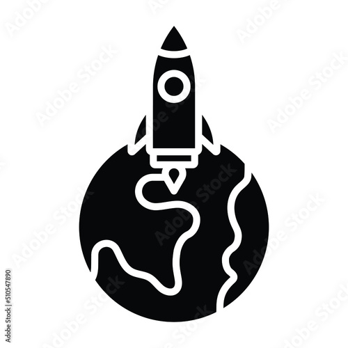 Rocket Earth Icon Style