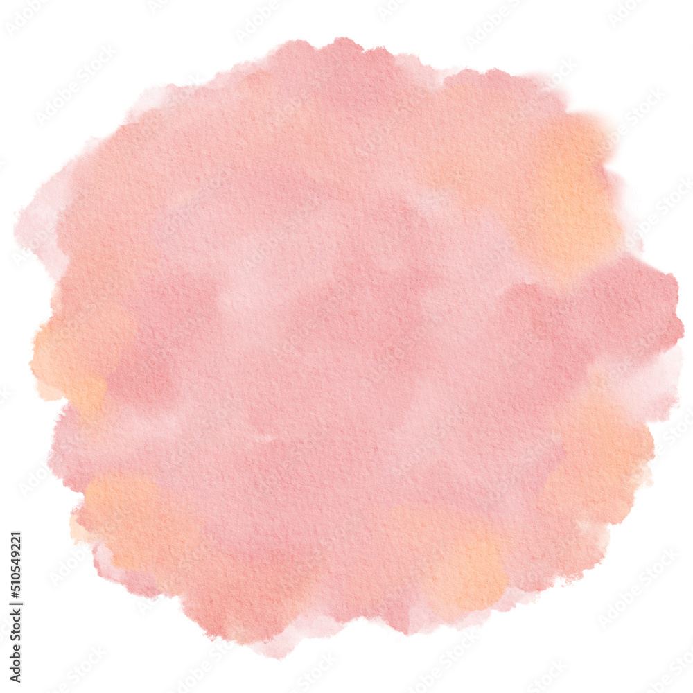 Color of the Year Rose Quartz Watercolor Paint Stain Background Circle
