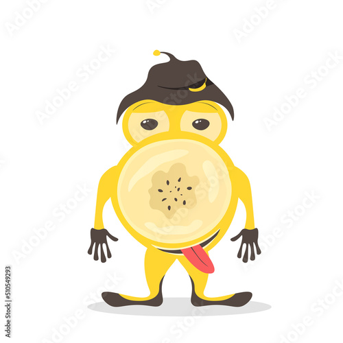 A banana fruit cartoon character emoticon mascot. Vector illustration photo