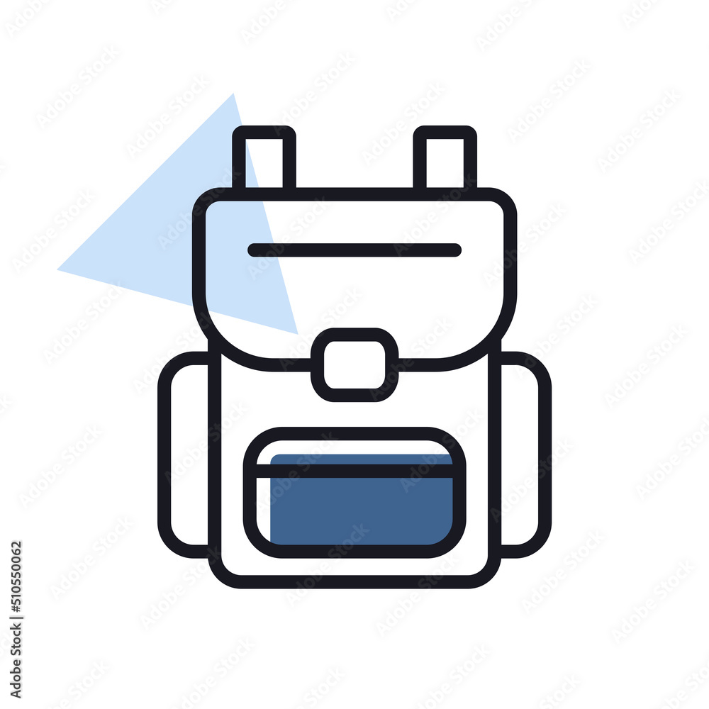 Camping backpack vector icon. Camping sign Camping backpack vector icon. Camping sign