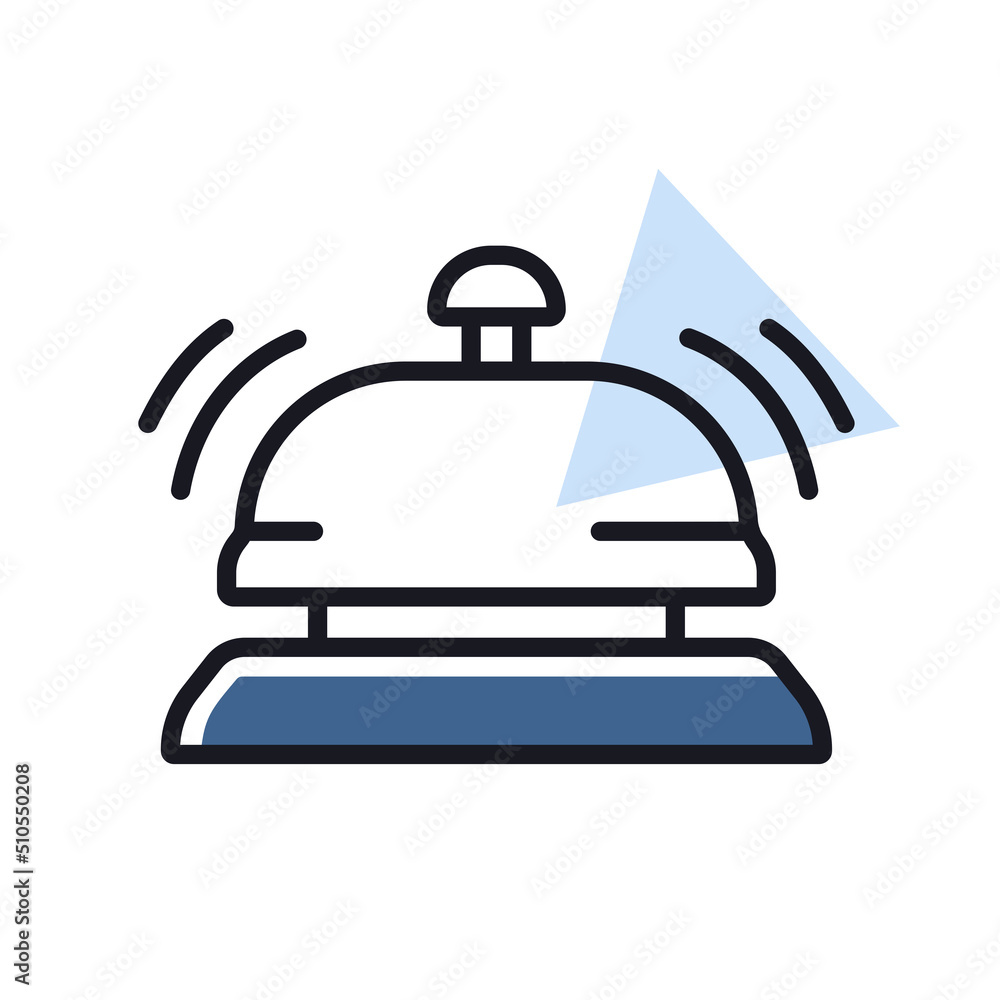 Counter bell, hotel, service vector isolated icon Counter bell, hotel, service vector isolated icon