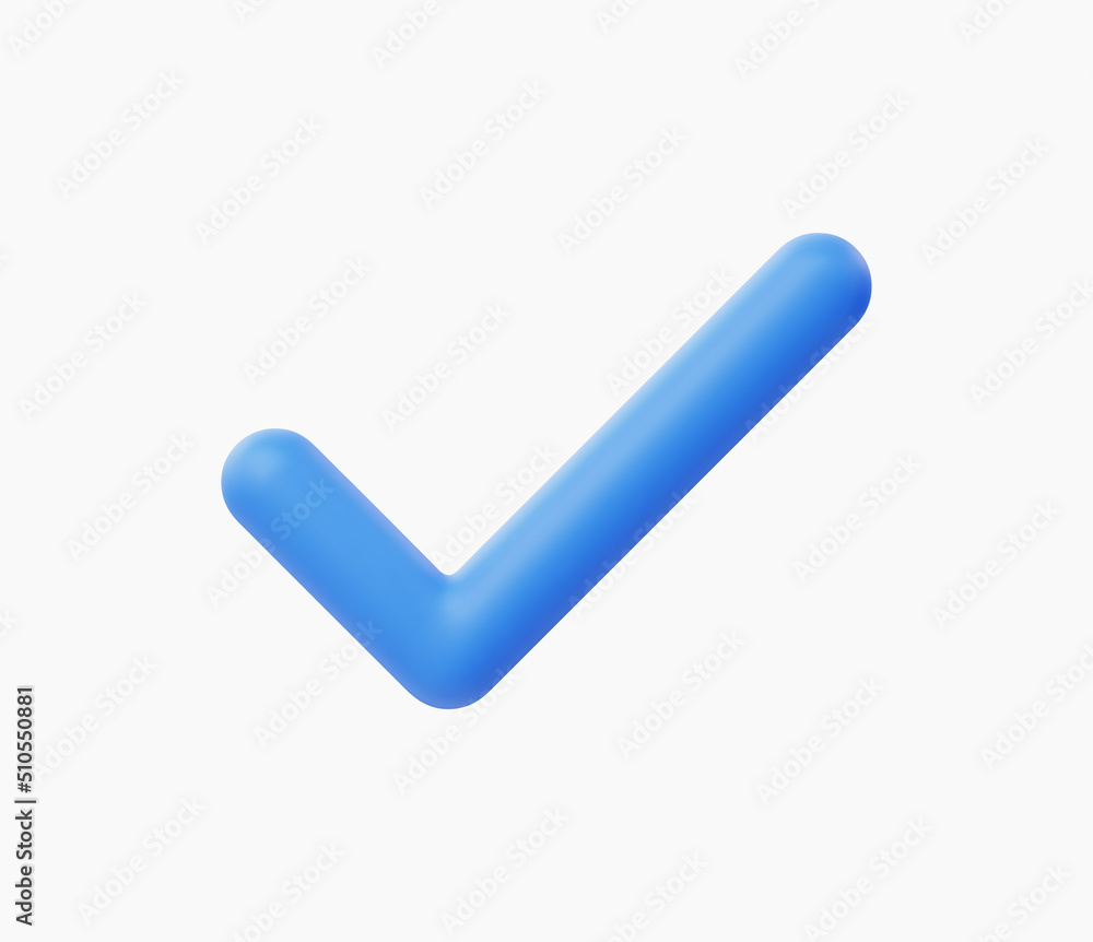 3D Realistic check mark button vector illustration 3D Realistic check mark button vector illustration