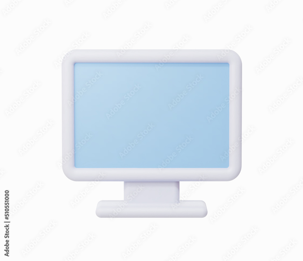 3d Realistic Computer monitor icon vector illustration. 3d Realistic Computer monitor icon vector illustration.
