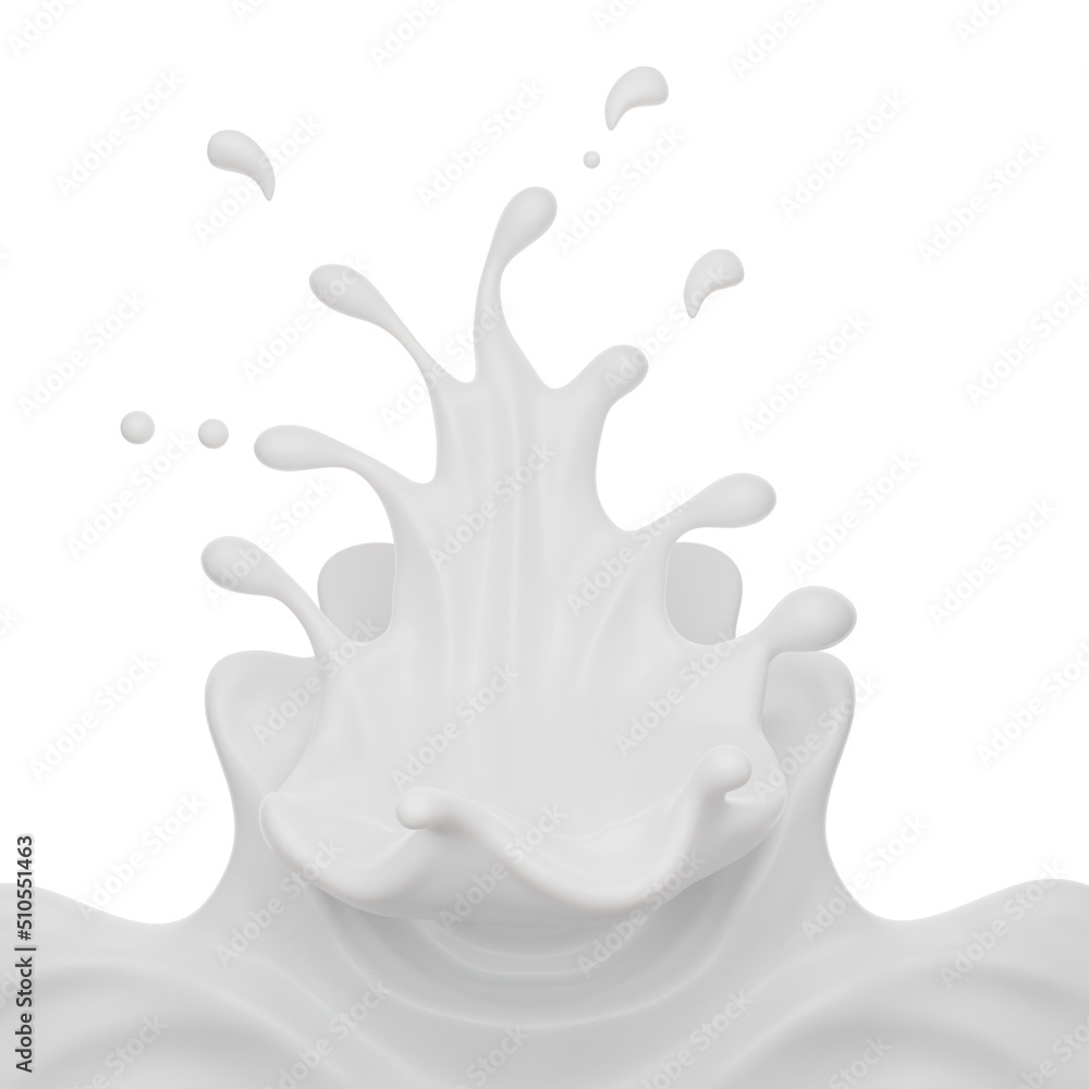 Milk splash with clipping path , 3D Rendering, 3D illustration Milk splash with clipping path , 3D Rendering, 3D illustration