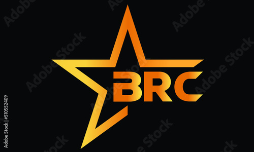 BRC golden luxury star icon three letter logo design vector template. royal logo | luxury logo | jewelry logo | premium logo | iconic logo | Victoria logo |