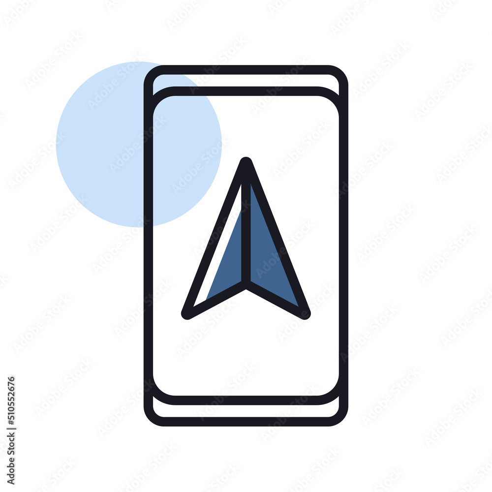 Smartphone with navigator vector isolated icon Smartphone with navigator vector isolated icon
