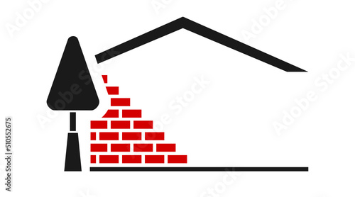 logo maçon mur maison truelle