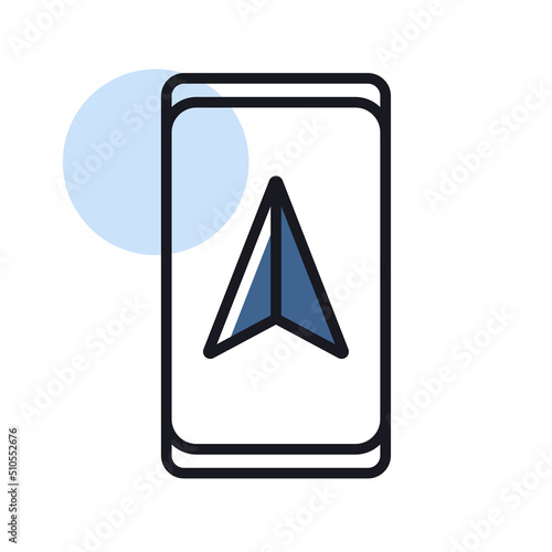 Free Download Smartphone with navigator vector isolated icon - GFXLoad