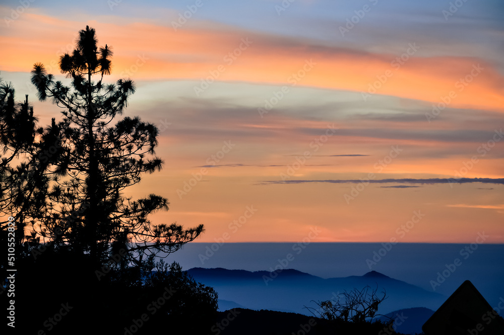 sunset in the mountains