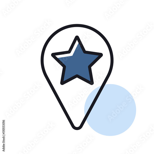 Star favorite pin map icon. Map pointer, markers