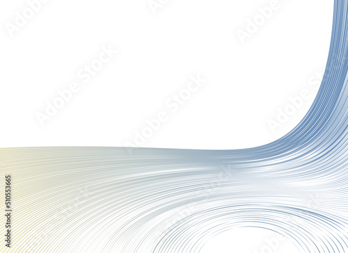 Curvature of space vector abstract art background, 3D linear flow distorted shape, deformed fluid, chaos of space.