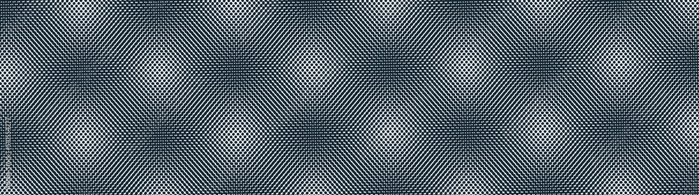 Fototapeta premium Abstract vector background made with dots Moire, dotted op art effect surreal texture, sound and music waves theme, black and white grid abstraction.