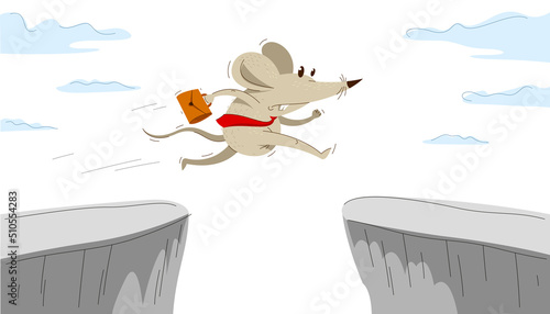 Funny cartoon mouse with ti...