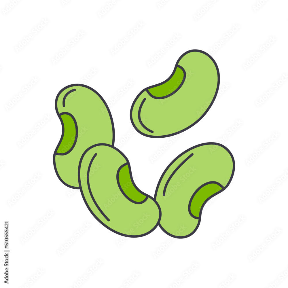 Mung bean icon in color, isolated on white background Mung bean icon in color, isolated on white background