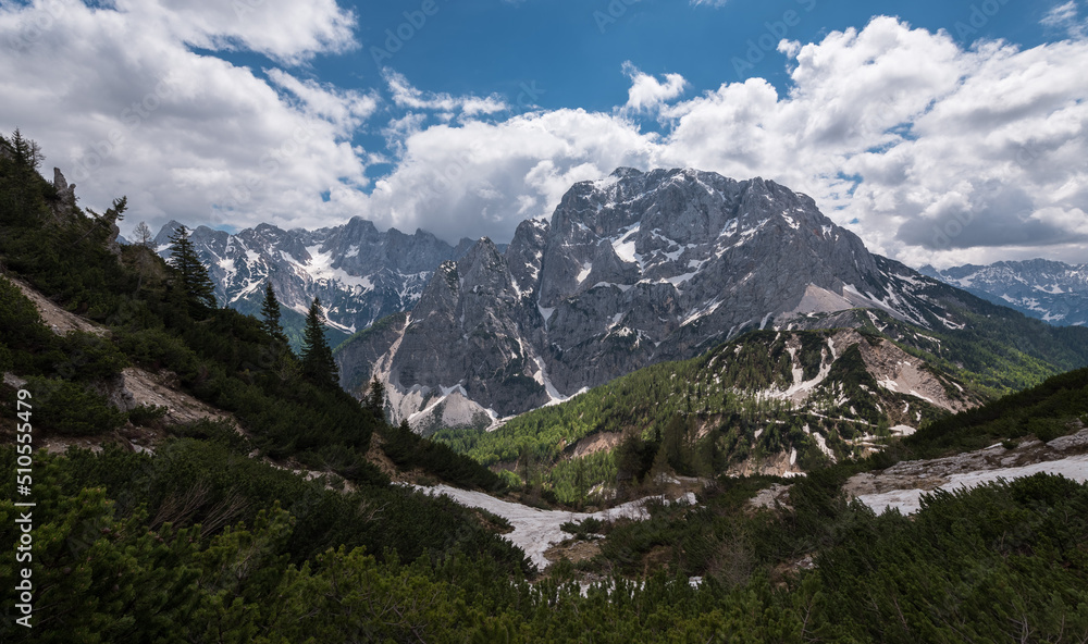 Prisojnik mountain above Vrsic mountain pass