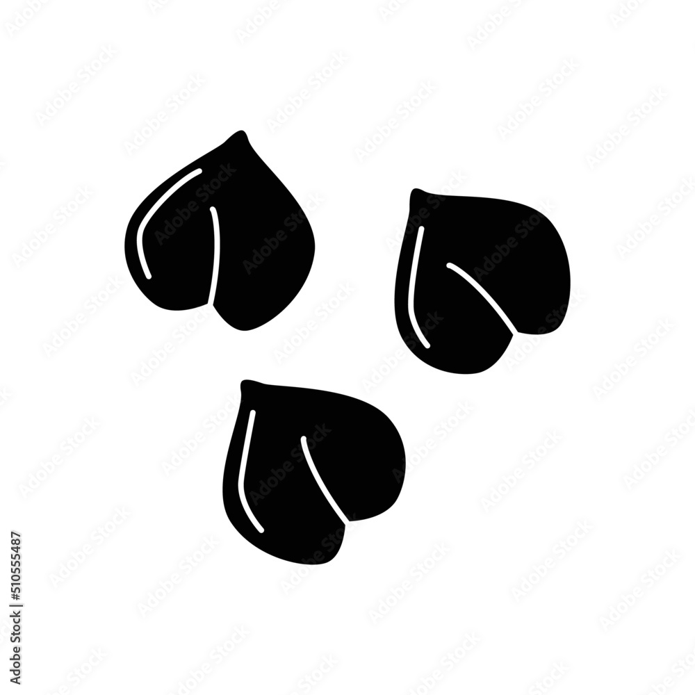 Chickpeas icon in black flat glyph, filled style isolated on white background Chickpeas icon in black flat glyph, filled style isolated on white background