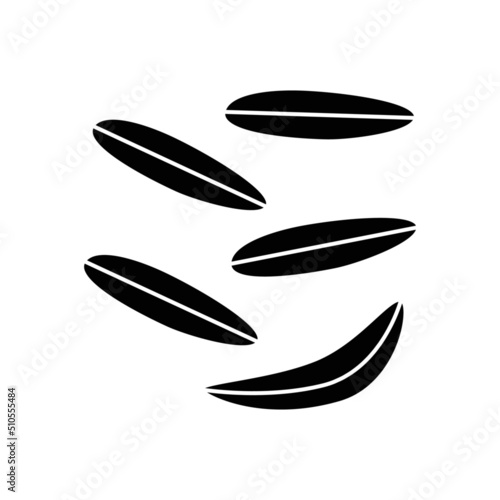 Caraway icon in black flat glyph  filled style isolated on white background