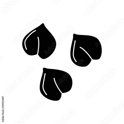 Chickpeas icon in black flat glyph, filled style isolated on white background