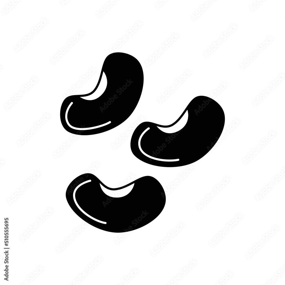 Mung bean icon in black flat glyph, filled style isolated on white background Mung bean icon in black flat glyph, filled style isolated on white background