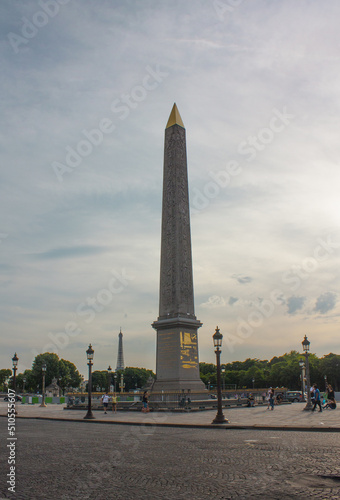 Luxor obelisk on Freedom Square in Paris, France