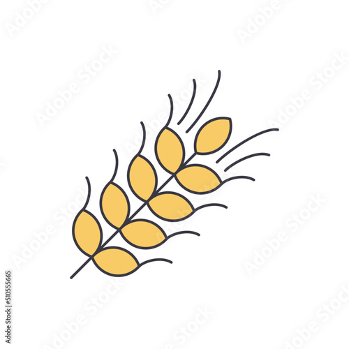 Rye icon in color, isolated on white background 