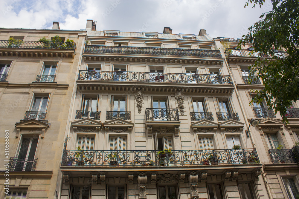 Facade of the Parisian house, France	