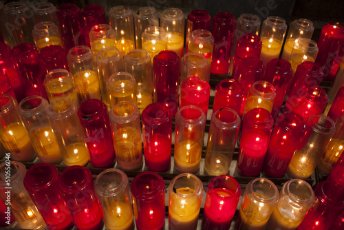  Prayer candles in Sacr-Coeur Cathedral in Paris, France